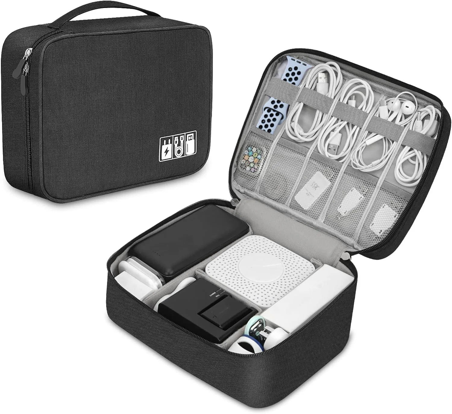 Tech Accessories Storage - Tragbare Tech-Organizer-Hülle für elektronisches Zubehör, Kabel,