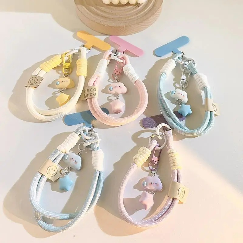 Tech Girl Accessories - Niedliche Wolken, Stern, buntes Handygurt, kurzes