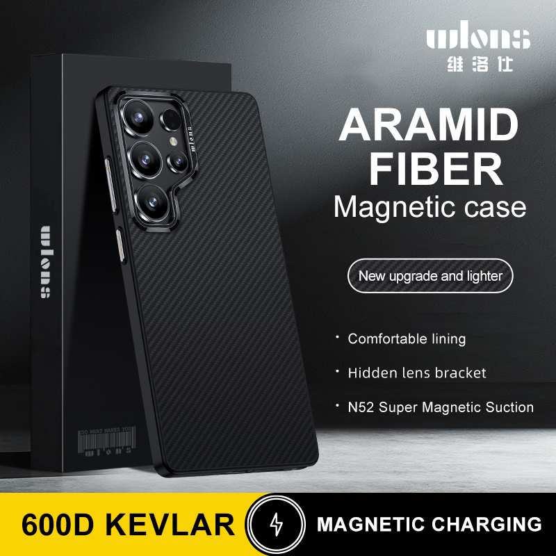 Phone Stand Aluminum - Wlons Carbon Aramidfaser Magnetische Handyhülle für